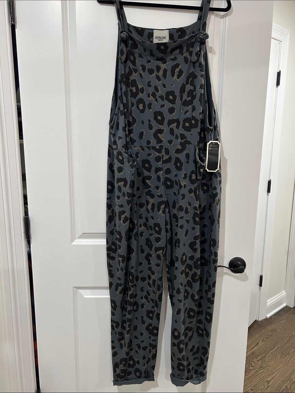 Women's Grey Leopard Print Jumpsuit